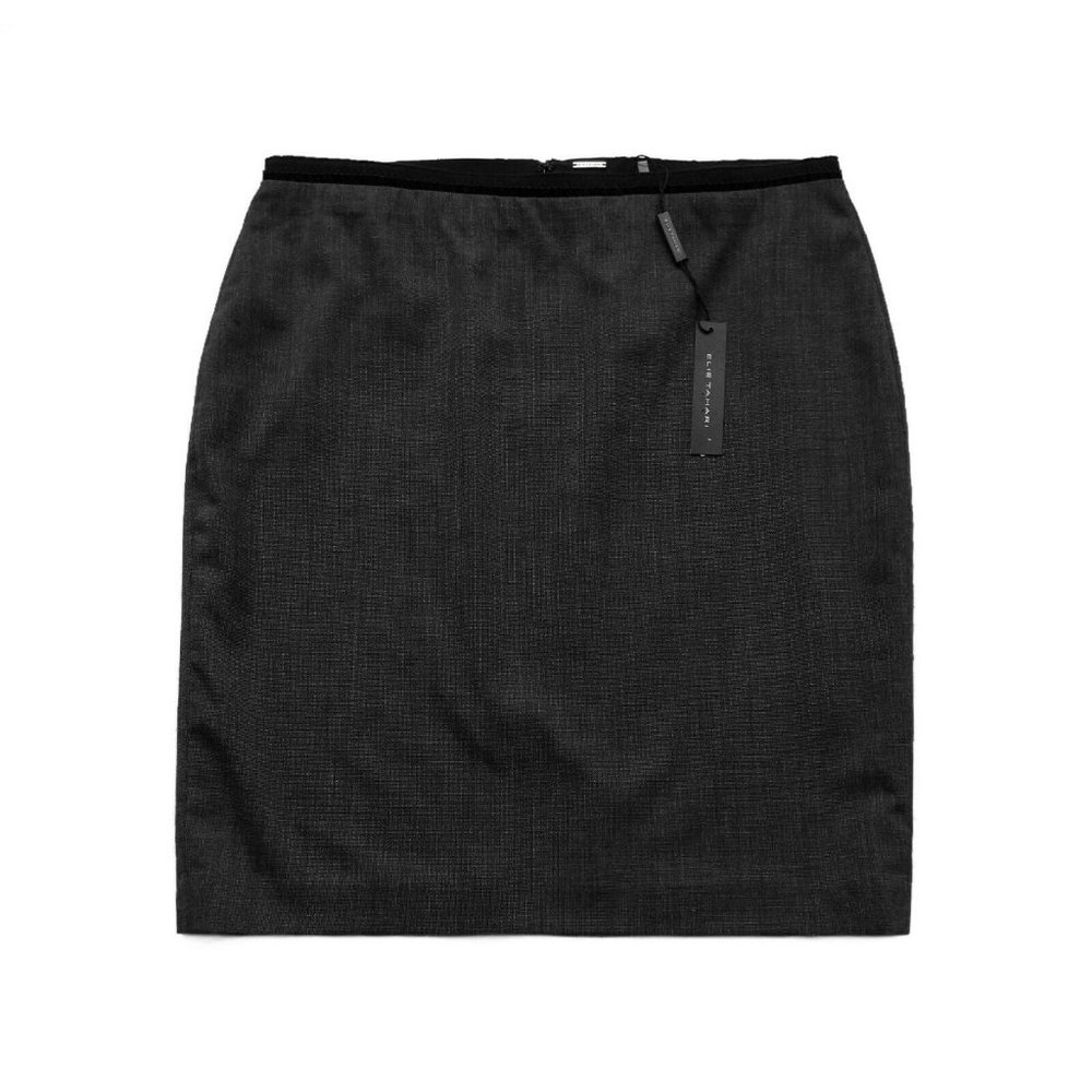 New ELIE TAHARI Gray Wool Bennet Pencil Skirt 14 - Picture 3 of 6